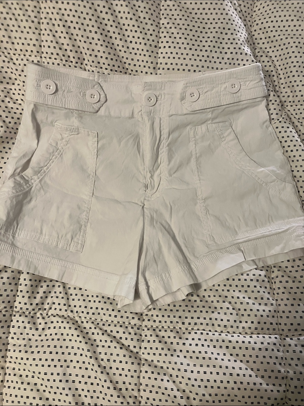Maeve by Anthropologie White Button-Tab Pocket Shorts